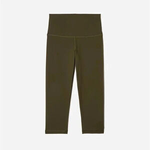 Everlane The Perform Cropped Legging Dark Olive  | XS